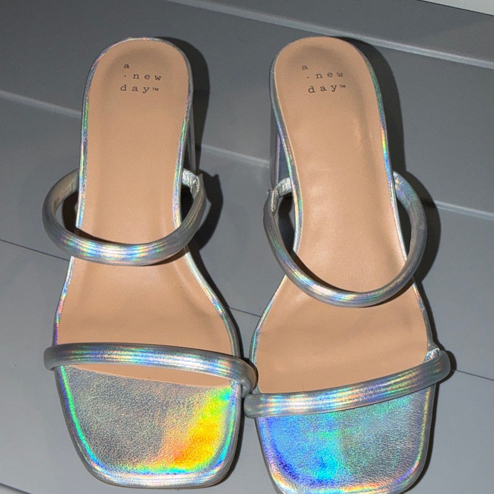 A New Day Women's Iridescent Heeled Sandals